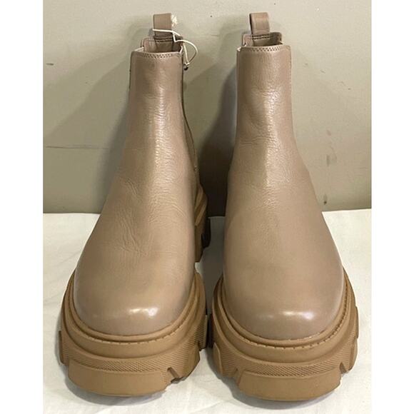 Sam Edelman Daelyn Tan Chunky Festival Lug Heel Leather Ankle Boots Mens Sz 11